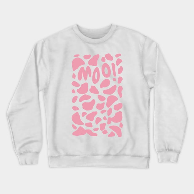 Strawberry Cow Print MOO Crewneck Sweatshirt by BraaiNinja